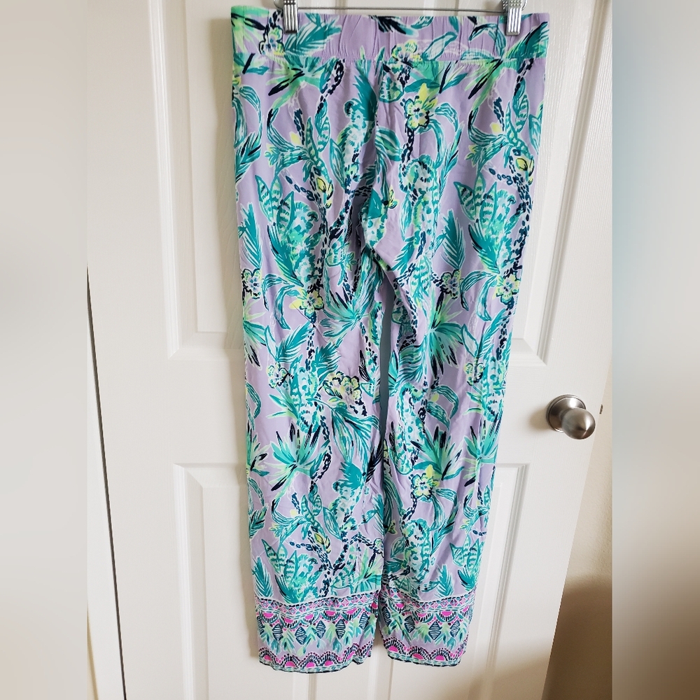 Lilly Pulitzer Tropical Print Pants Women's M - Picture 3 of 7